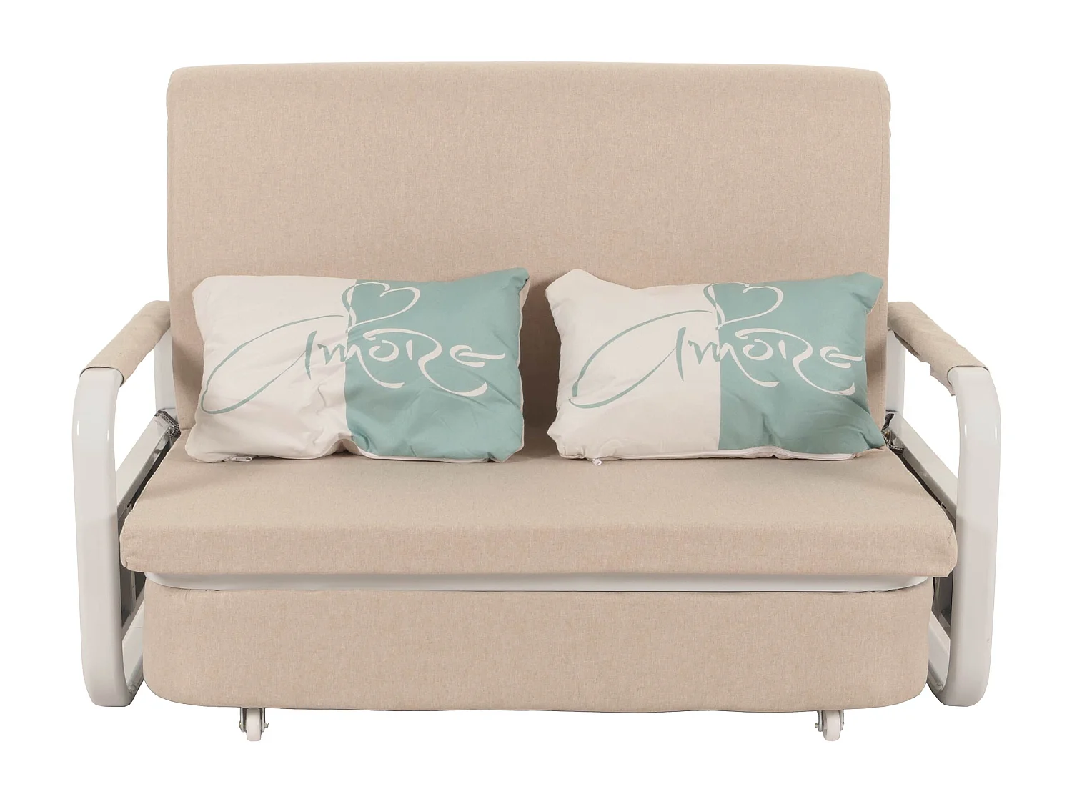 MCW-M83 sofa bed,  beige fabric/textile
