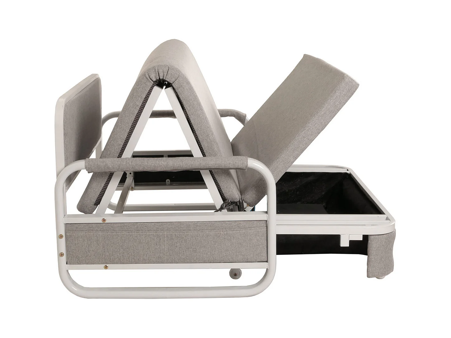 Schlafsofa MCW-M83, Stoff/Textil hellgrau