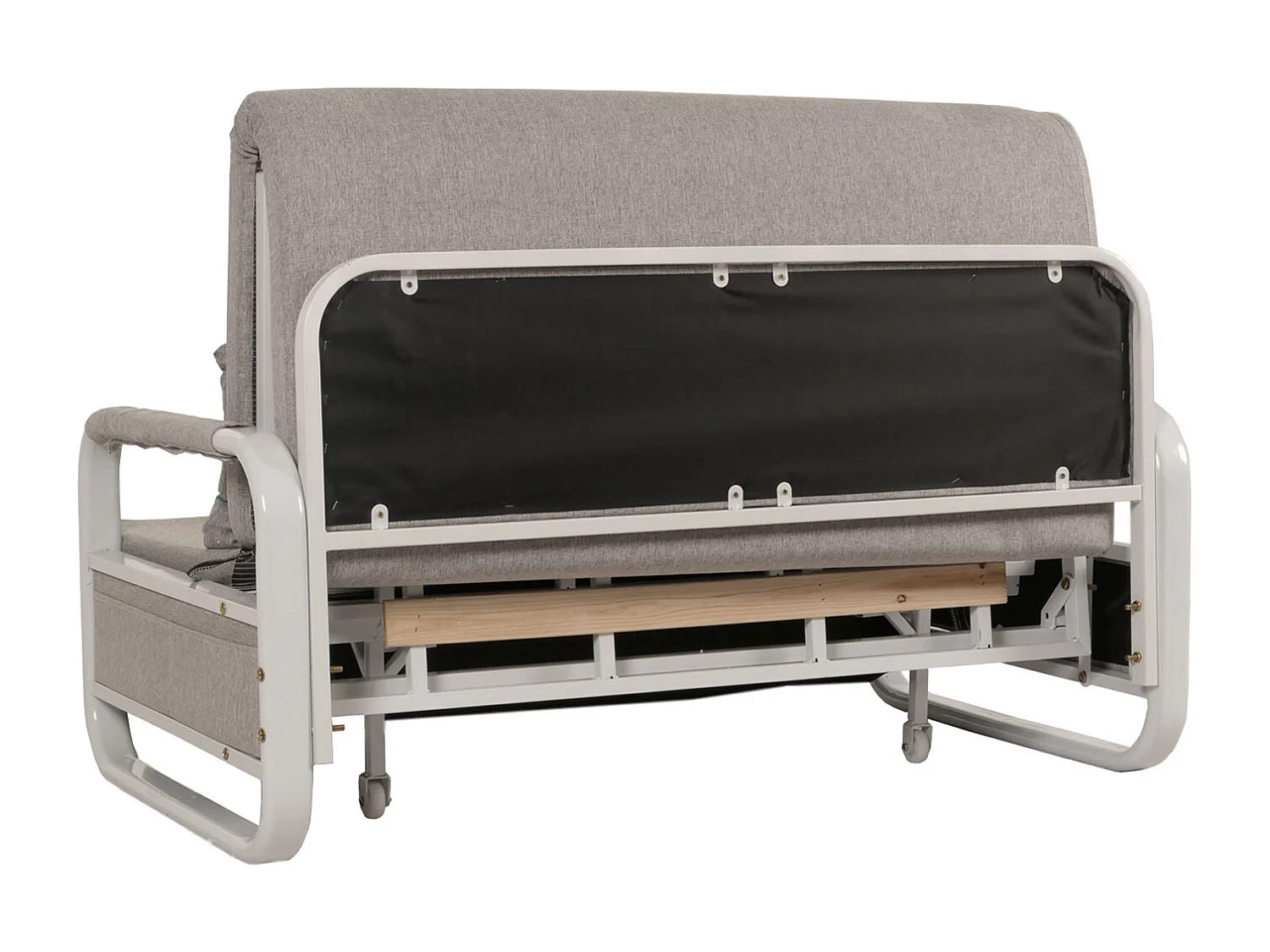 Schlafsofa MCW-M83, Stoff/Textil hellgrau