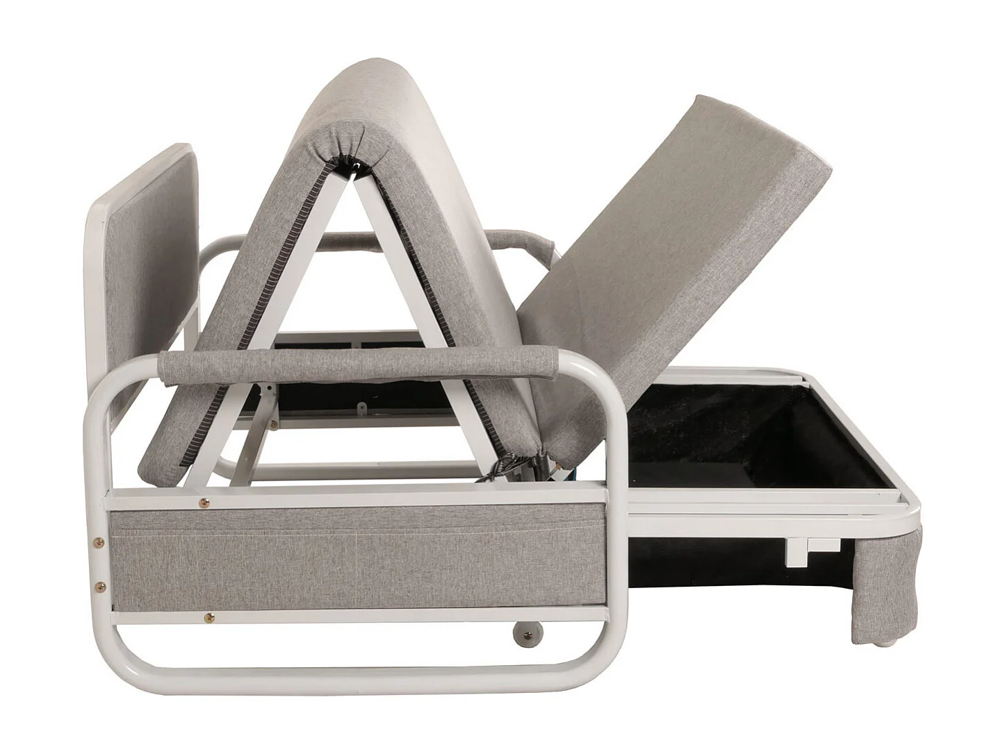 Schlafsofa MCW-M83, Stoff/Textil hellgrau