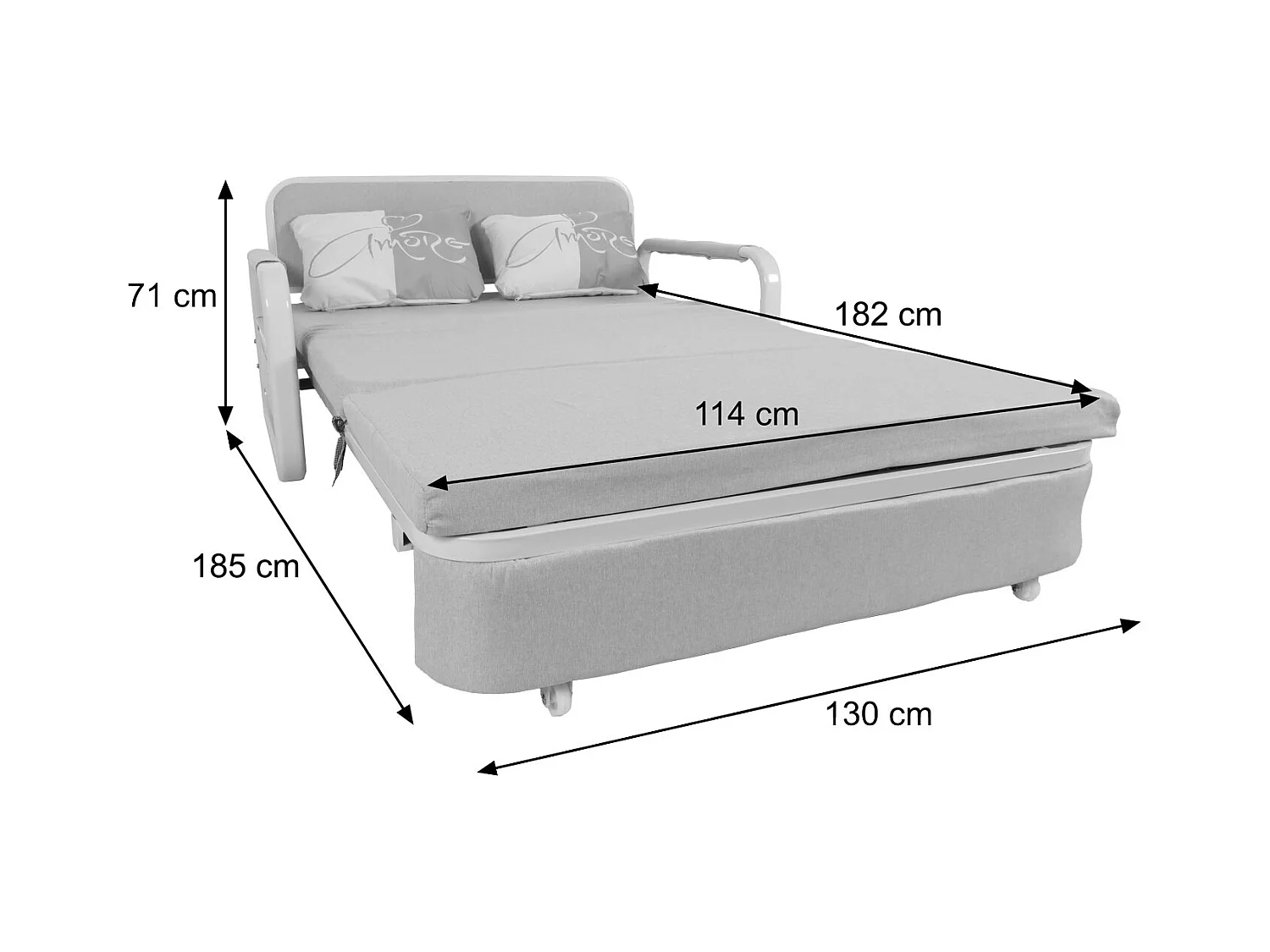 Schlafsofa MCW-M83, Stoff/Textil braun