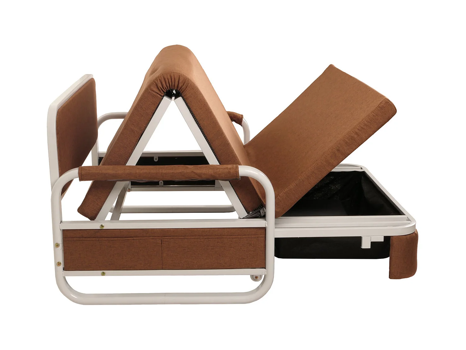 Schlafsofa MCW-M83, Stoff/Textil braun