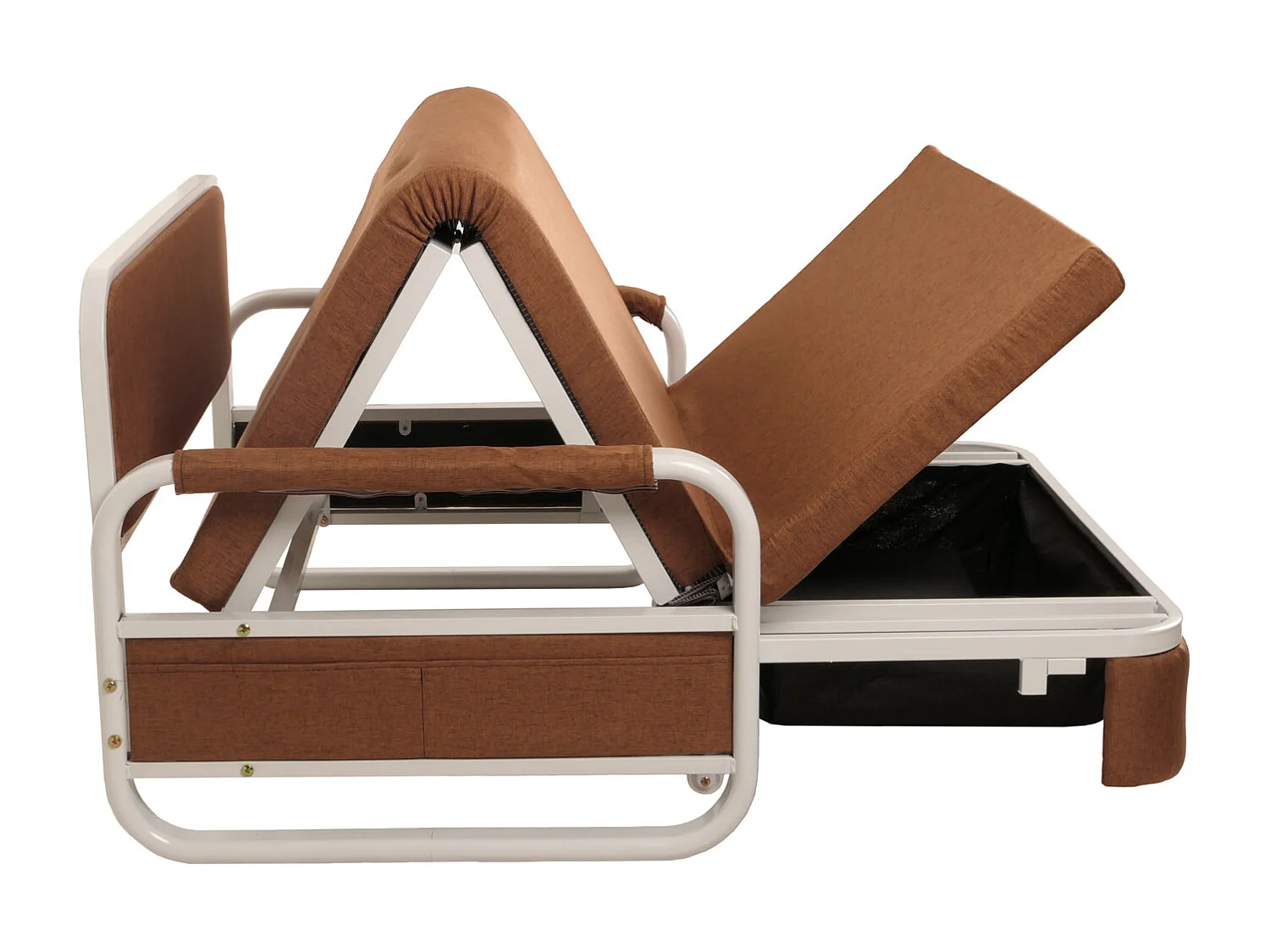 Schlafsofa MCW-M83, Stoff/Textil braun