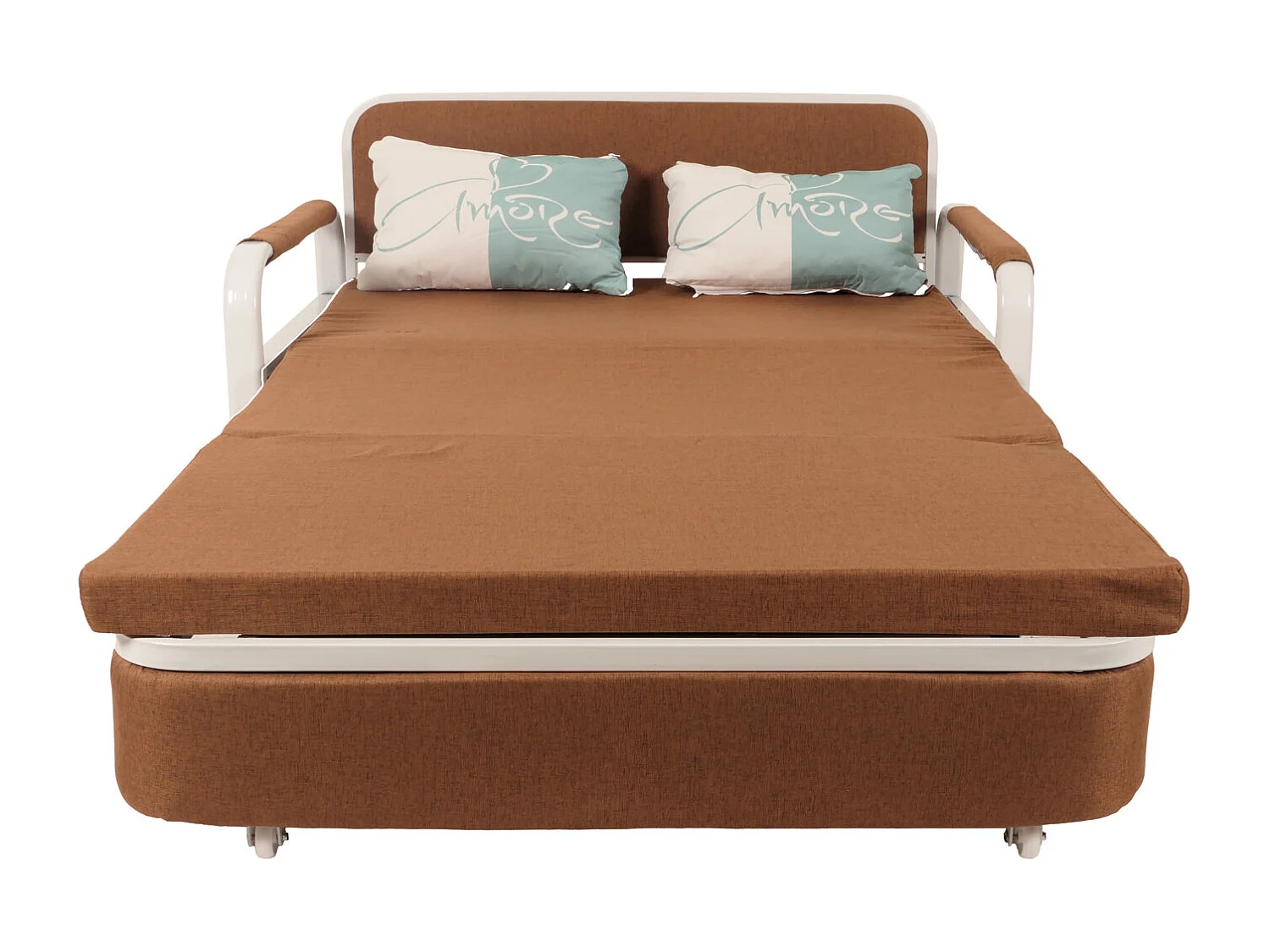 Schlafsofa MCW-M83, Stoff/Textil braun