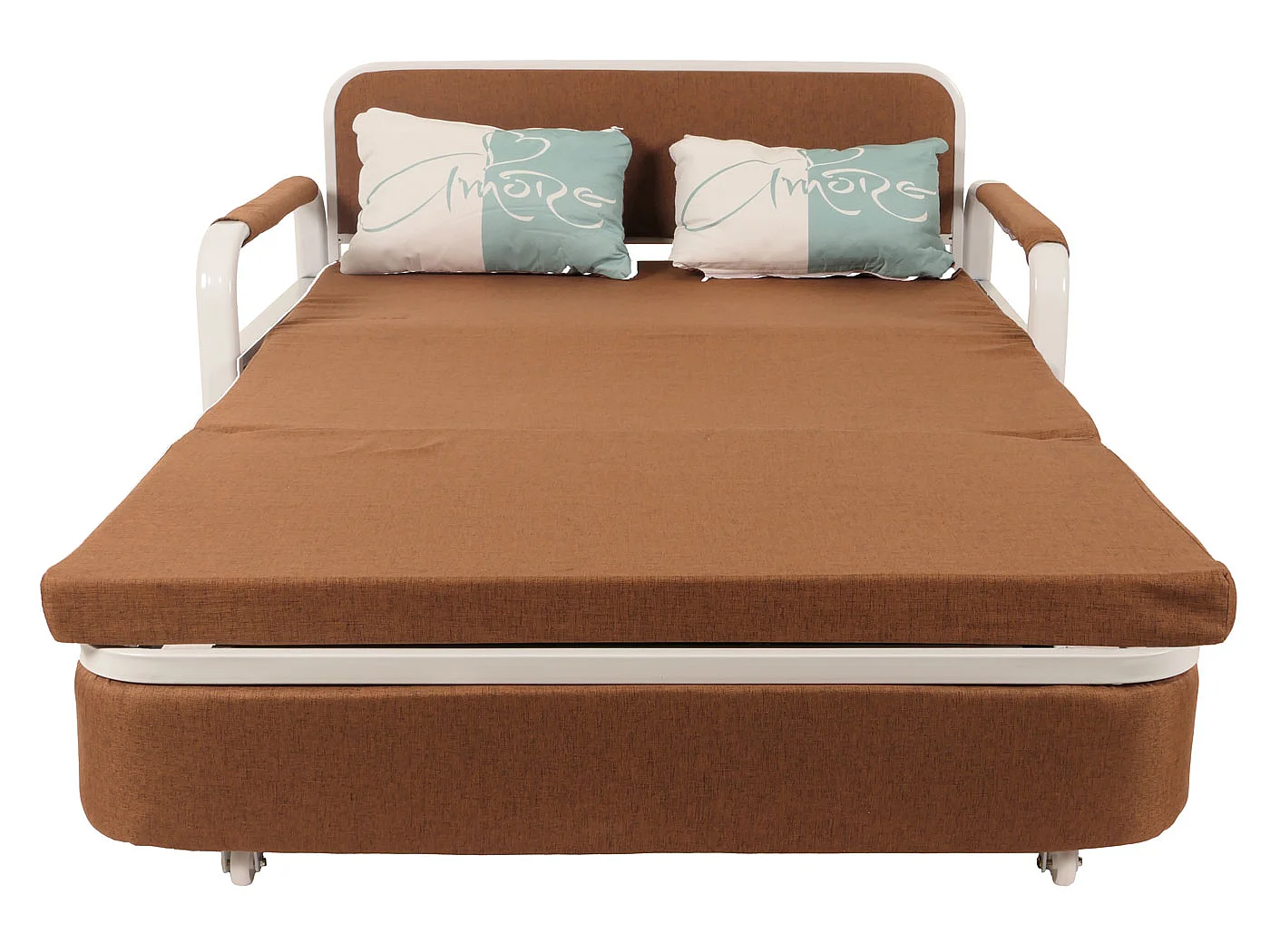 Schlafsofa MCW-M83, Stoff/Textil braun