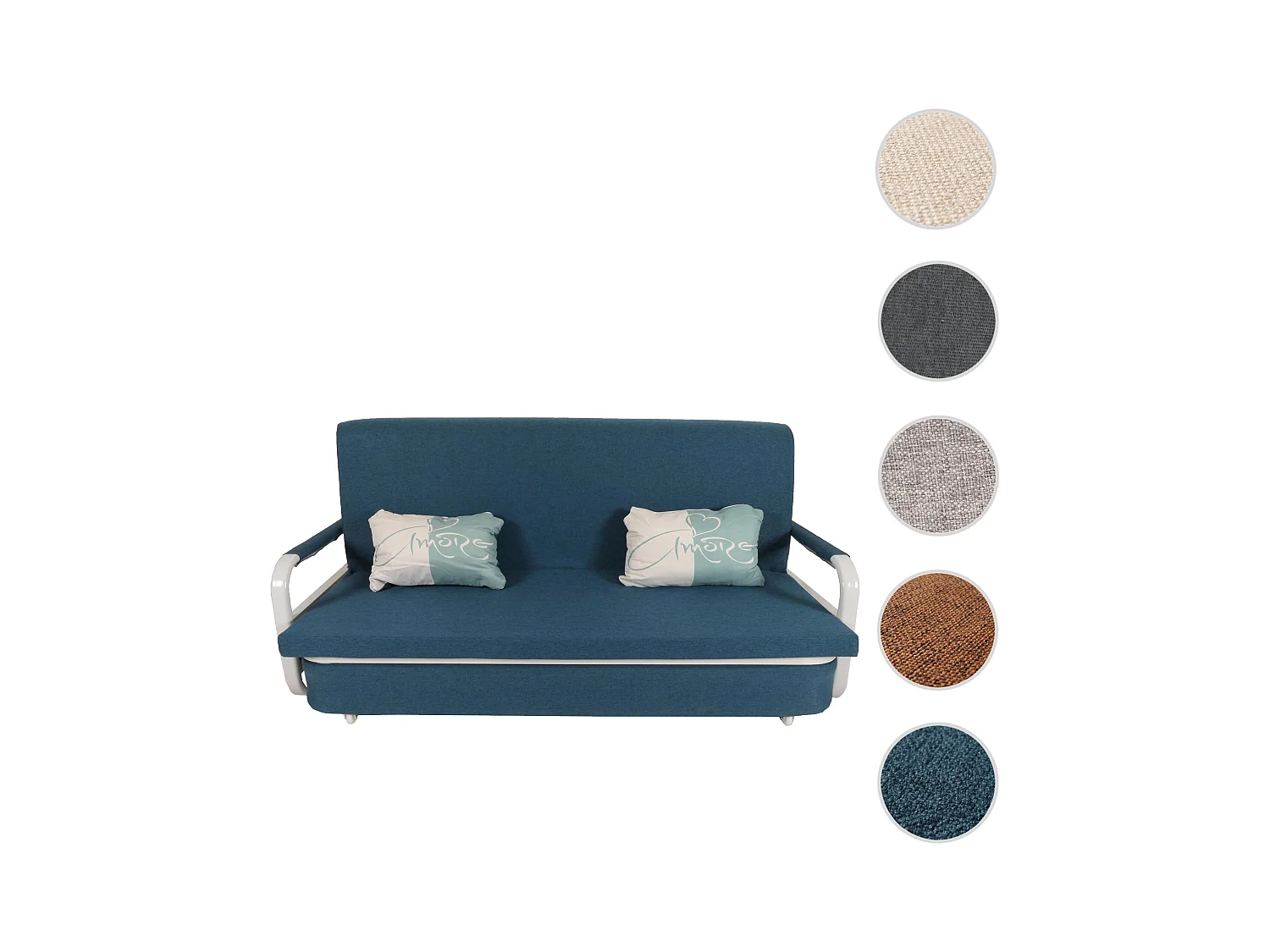 Schlafsofa MCW-M83, Stoff/Textil dunkelblau