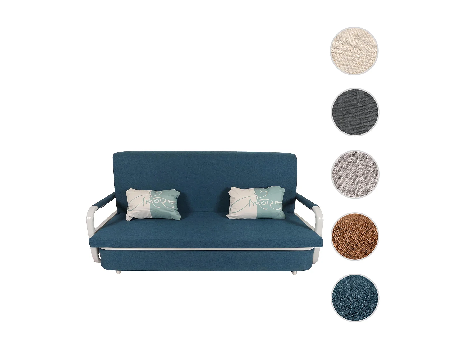 Schlafsofa MCW-M83, Stoff/Textil dunkelblau