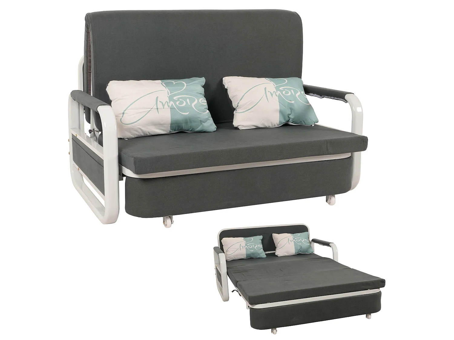 MCW-M83 sofa bed,  dark grey fabric