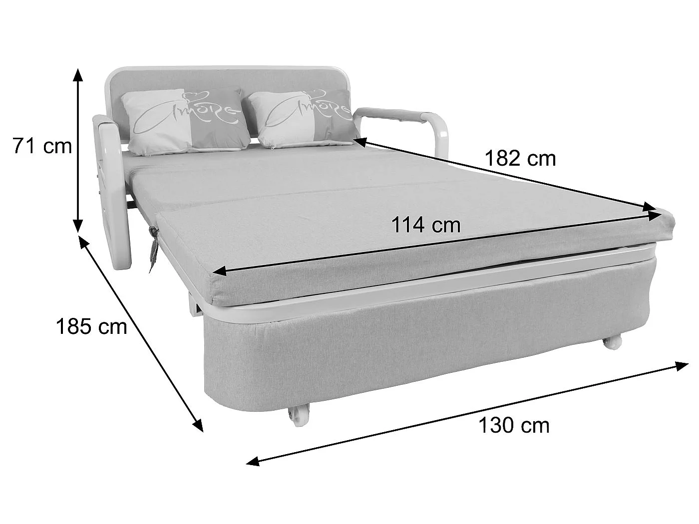 MCW-M83 sofa bed,  dark grey fabric