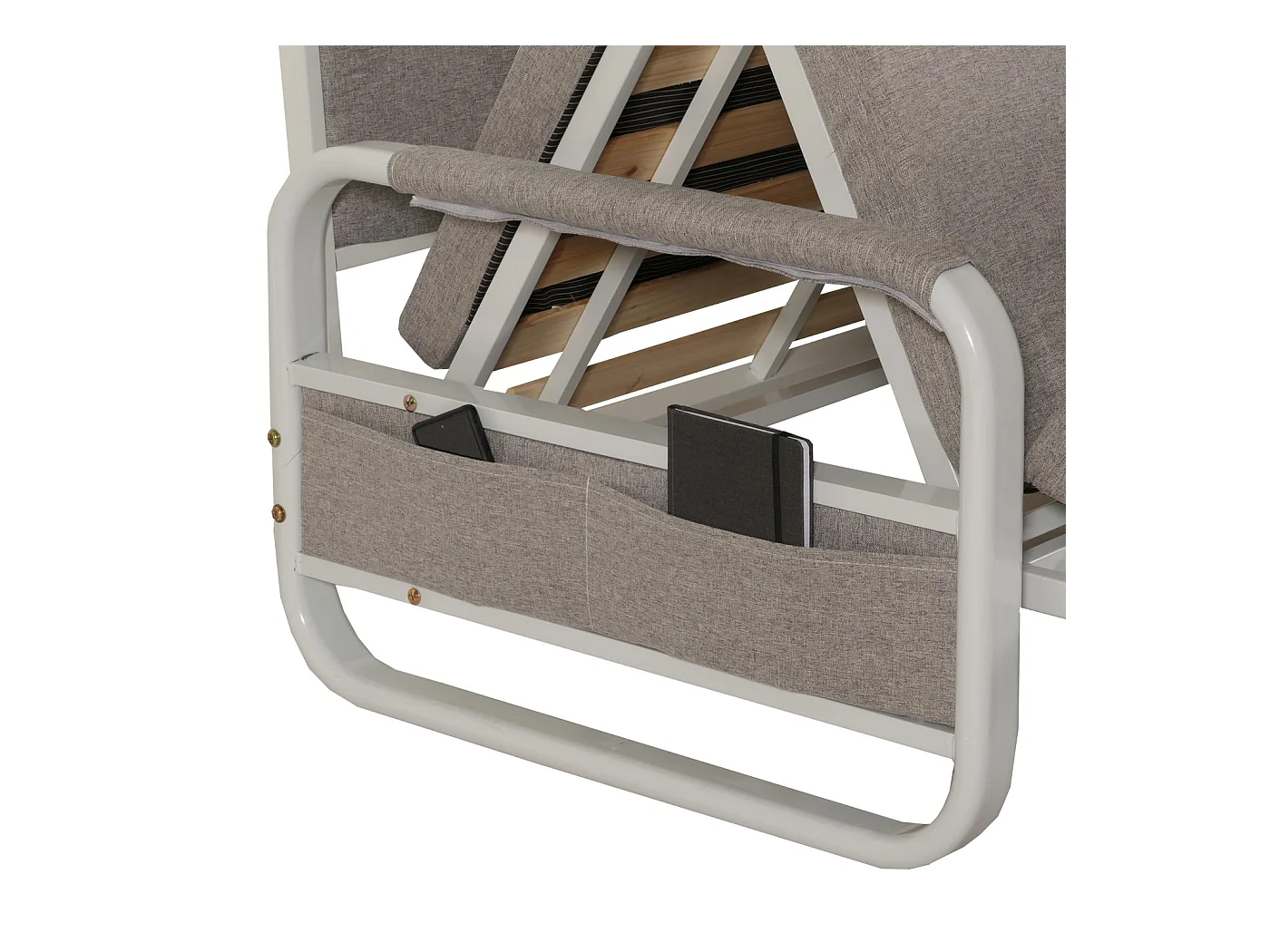 Schlafsofa MCW-M83, Stoff/Textil hellgrau