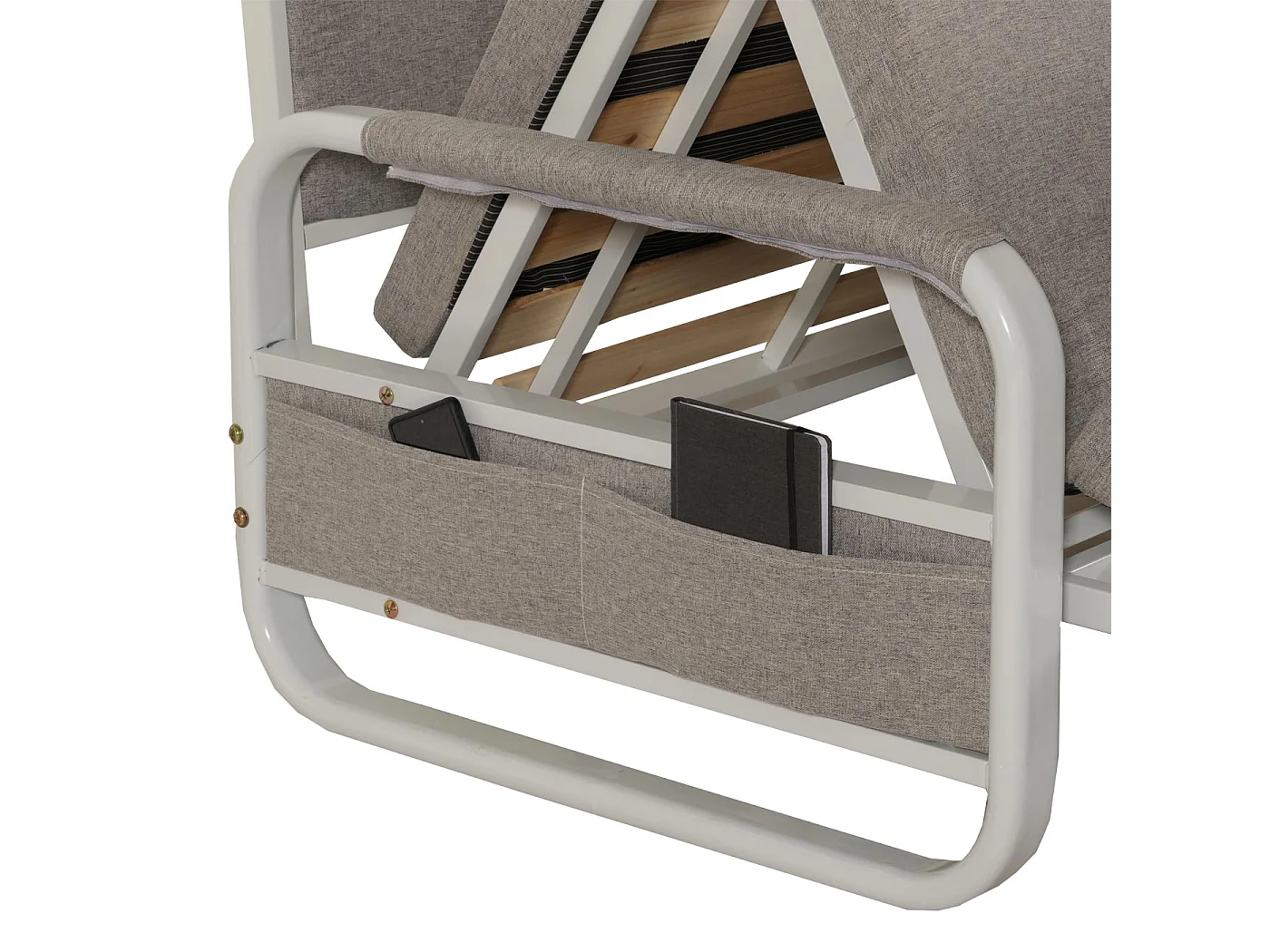 Schlafsofa MCW-M83, Stoff/Textil hellgrau