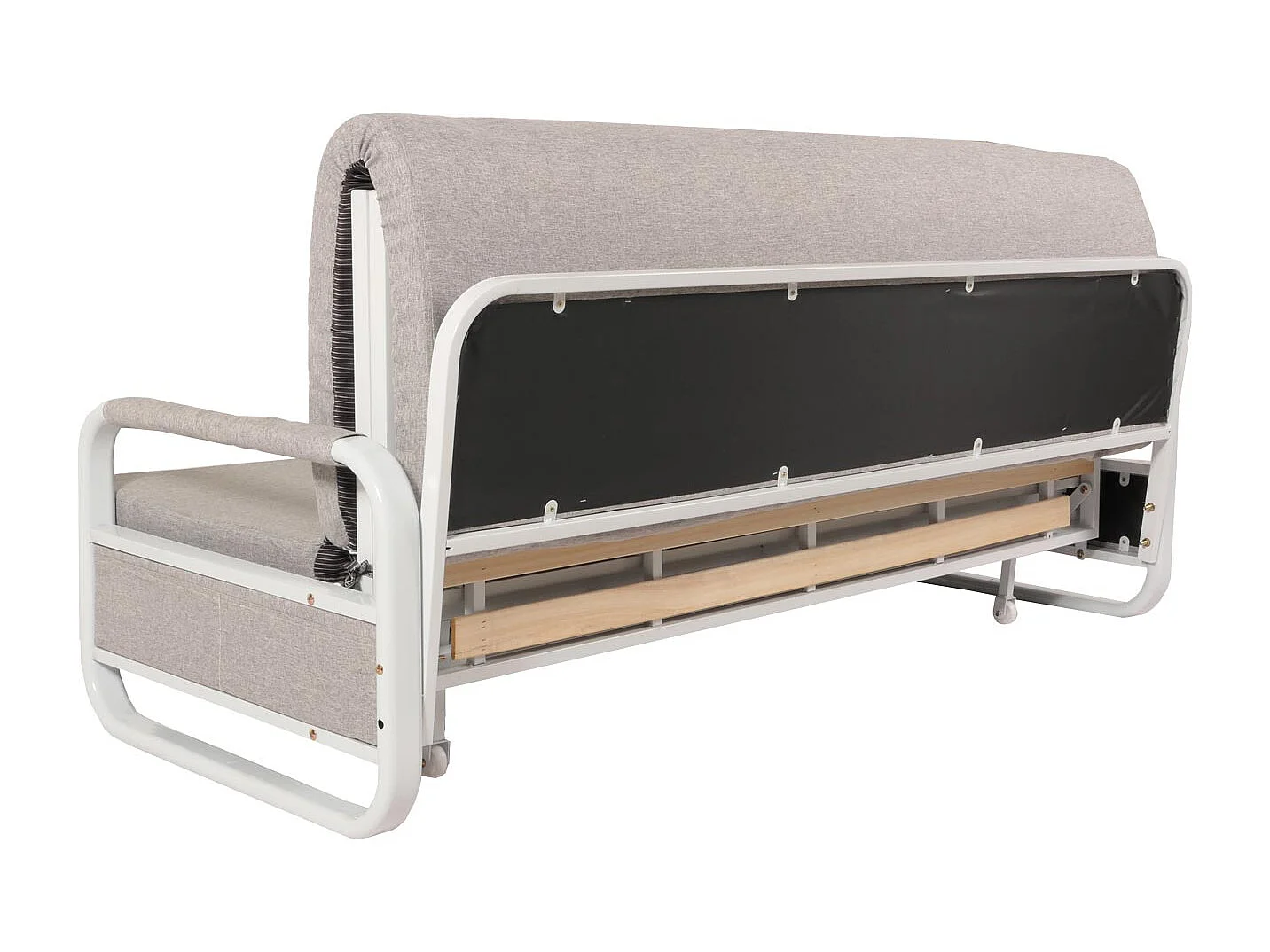 Schlafsofa MCW-M83, Stoff/Textil hellgrau