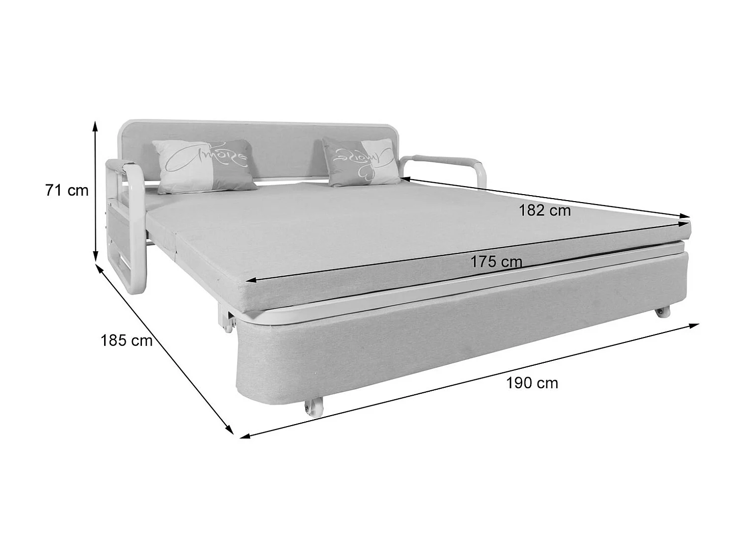 MCW-M83 sofa bed,  light grey fabric