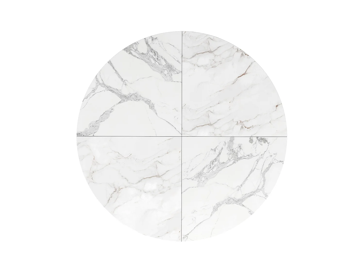 Table à manger moderne - Table à manger ronde avec pieds en anneau doré - plateau en MDF - pour salle à manger et salon