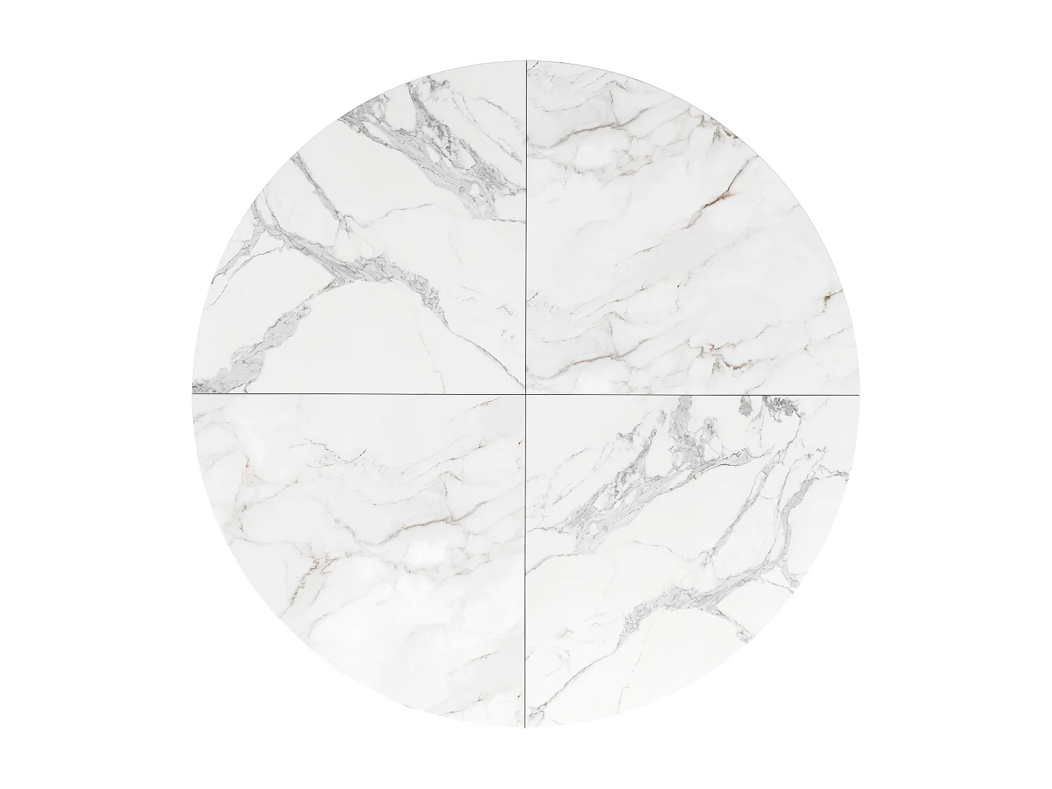 Table à manger moderne - Table à manger ronde avec pieds en anneau doré - plateau en MDF - pour salle à manger et salon