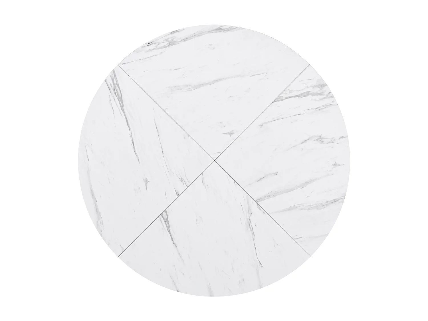 Tavolo da pranzo rotondo bianco - Tavolo da pranzo con supporto in metallo a forma di X e poggiapiedi nero - per sala da pranzo e soggiorno