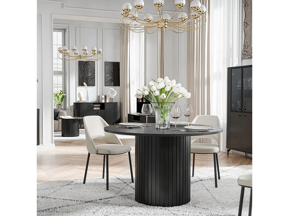 ESSTISCH Zama Schwarz 120 / 120 / 75 cm