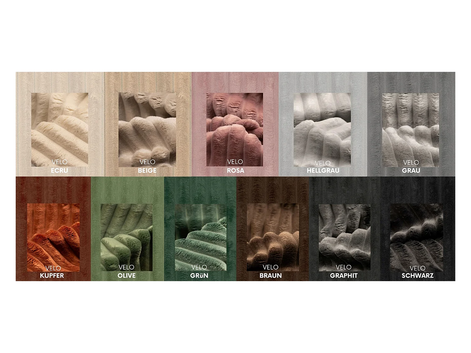 Canapé d'angle en U Siena avec tissu Velo Ecru