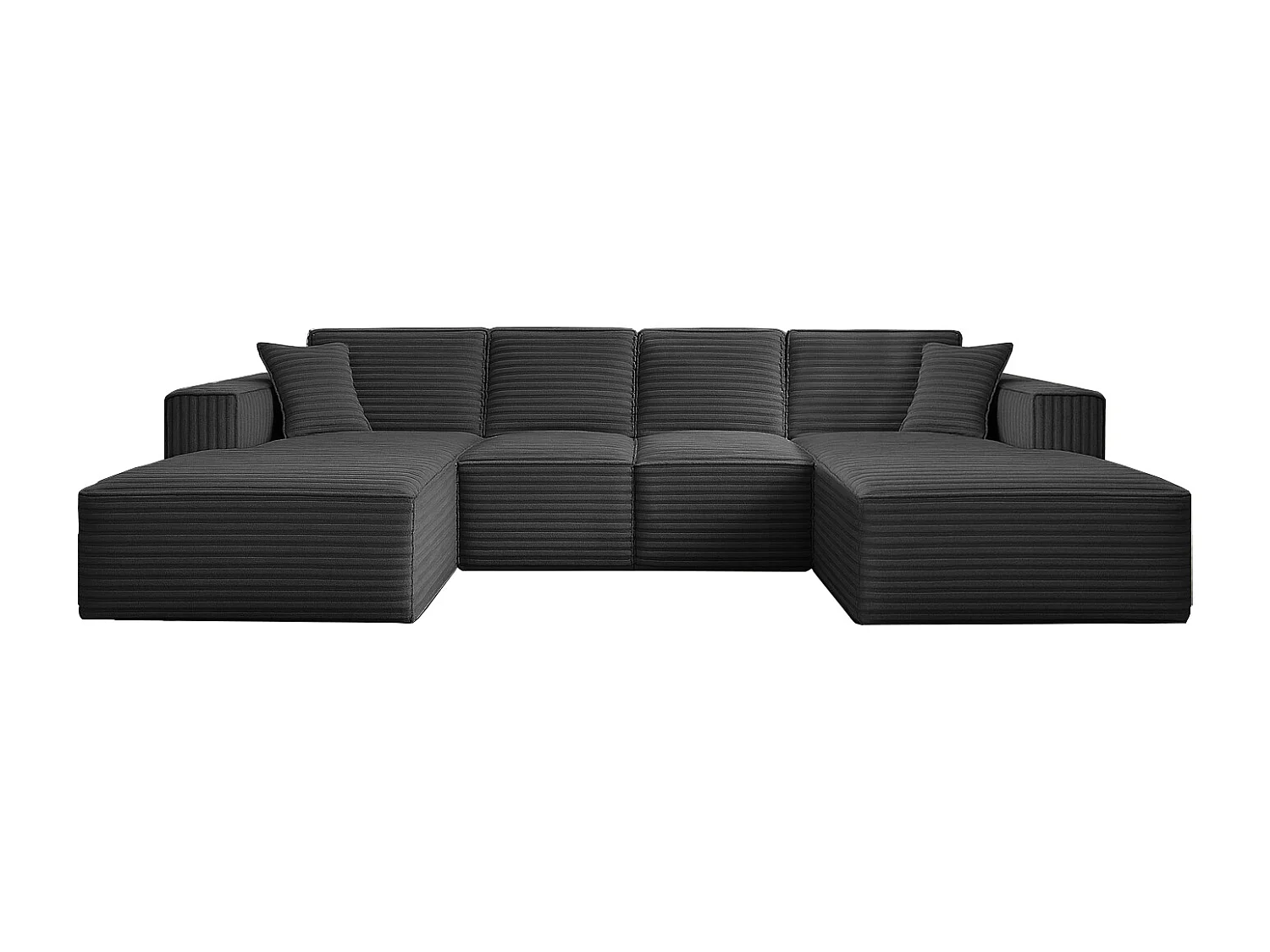 Canapé d'angle en U Siena avec tissu Velo Graphite