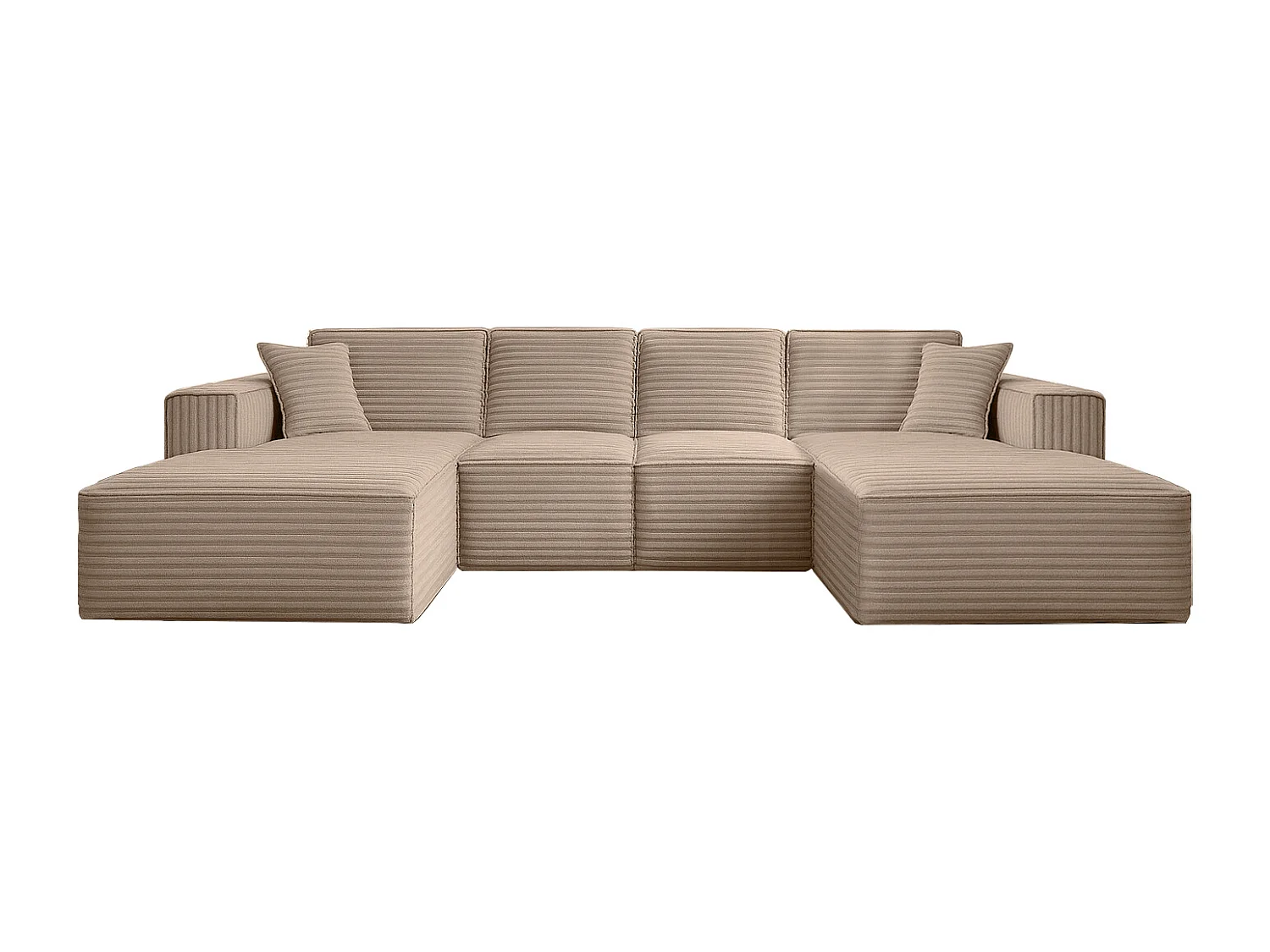 Canapé d'angle en U Siena avec tissu Velo Beige