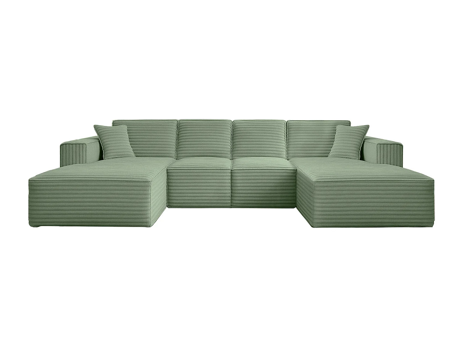 Canapé d'angle en U Siena avec tissu Velo Olive