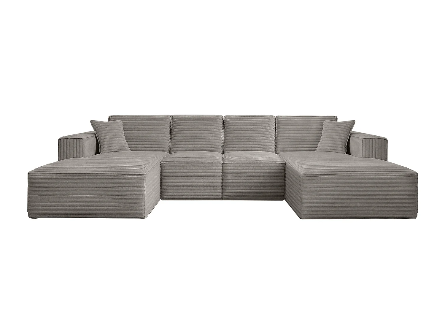 Canapé d'angle en U Siena avec tissu Velo Grey