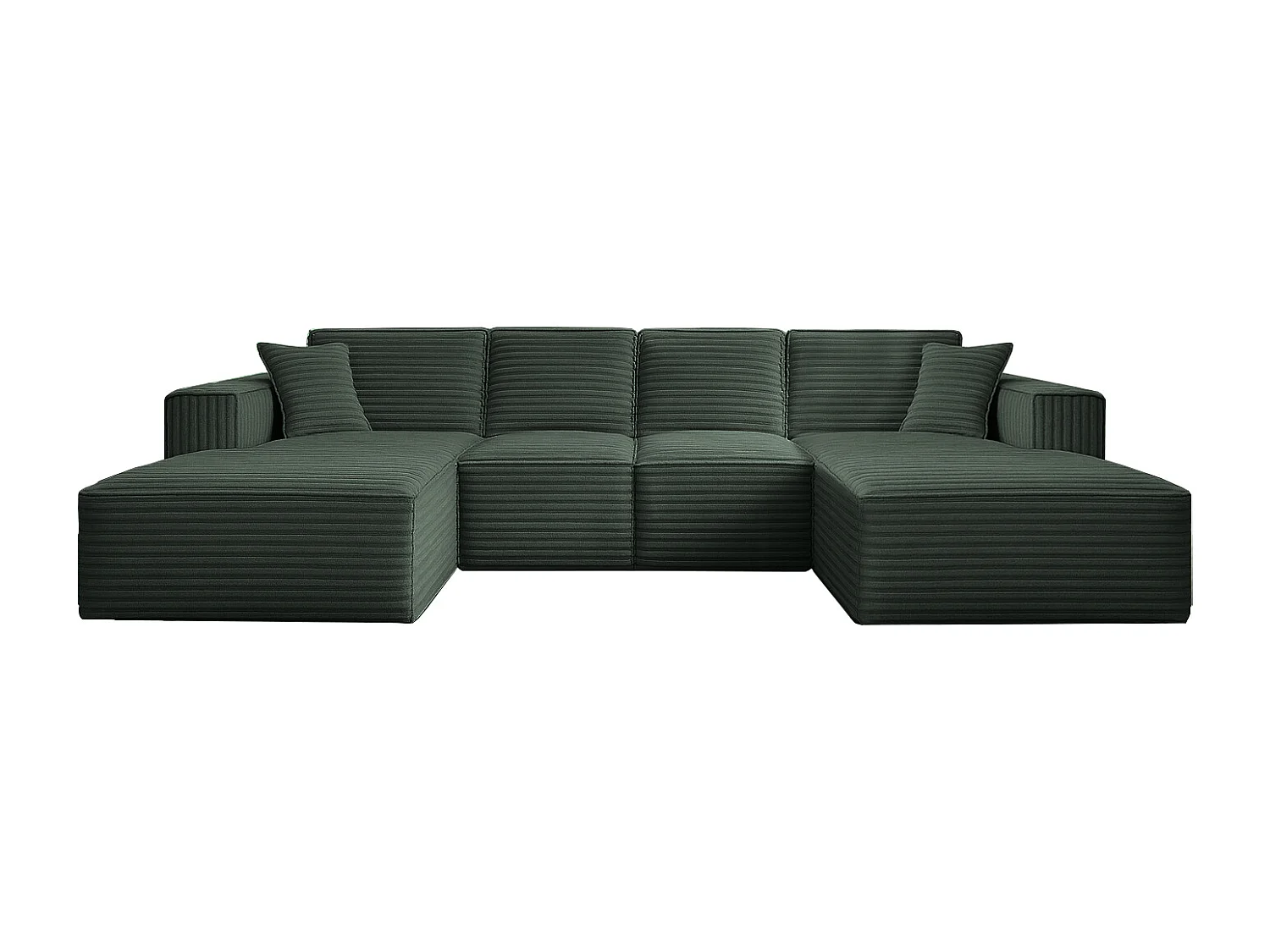 Canapé d'angle en U Siena avec tissu Velo Green