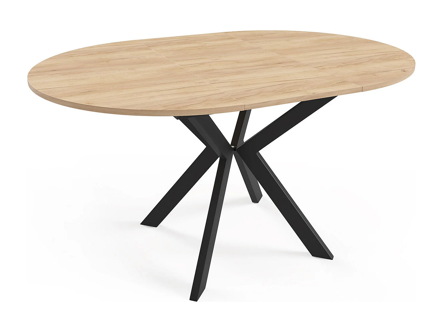 ESSTISCH Leia Gold Craft Eiche / Schwarz 100/138 / 100 / 76cm