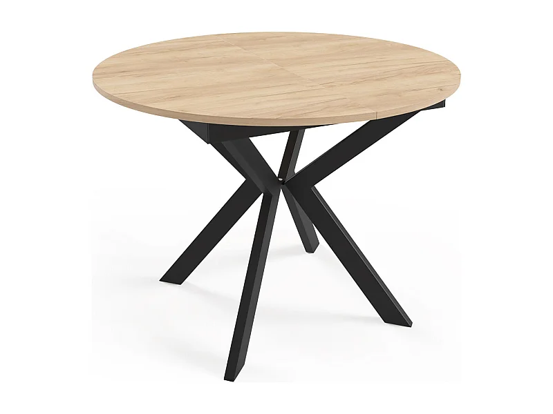 ESSTISCH Leia Gold Craft Eiche / Schwarz 100/138 / 100 / 76cm