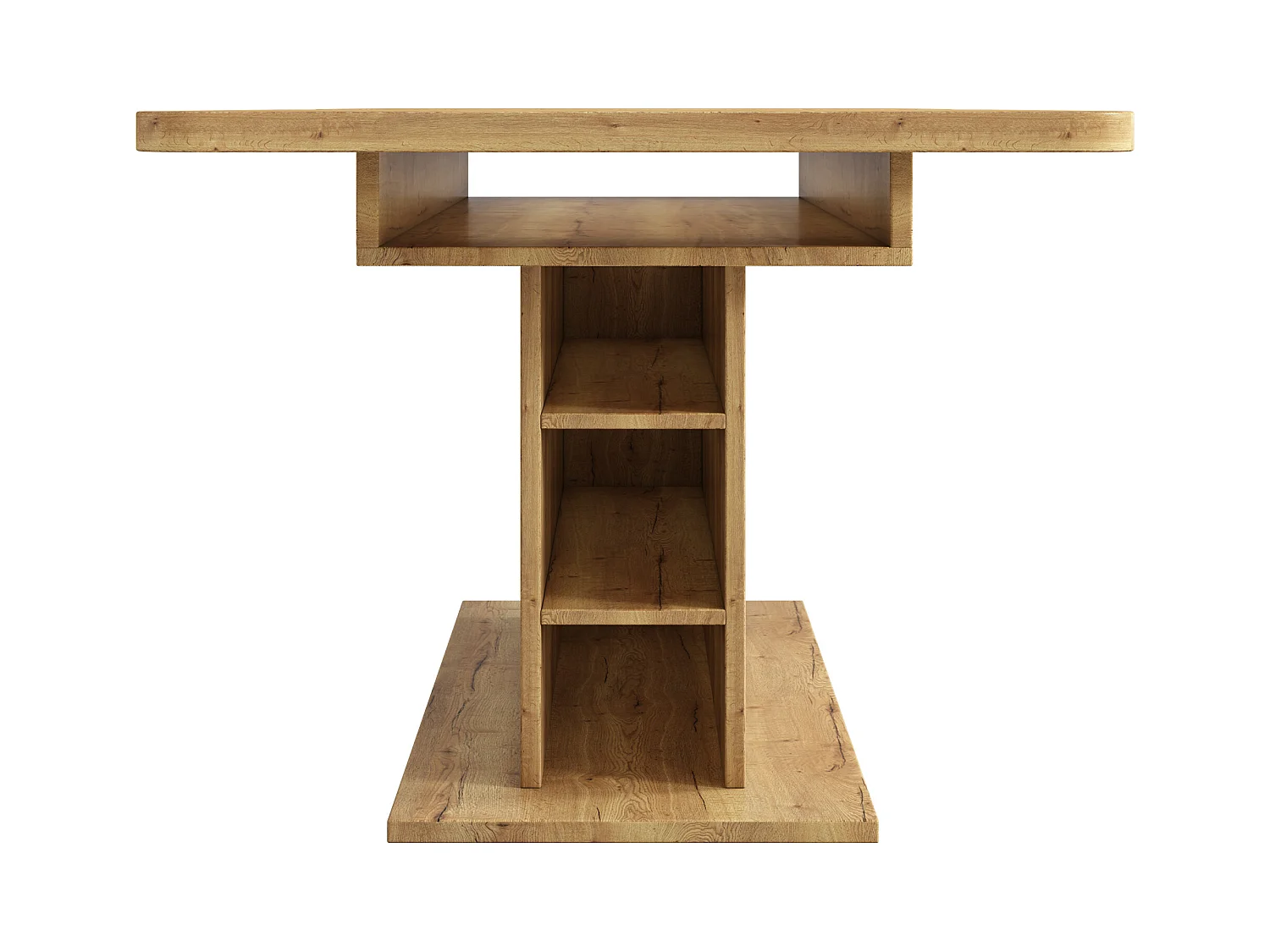 Mesa de comedor rectangular - Mesa de comedor natural con espacio de almacenamiento y tablero ajustable - Para comedor y sala de estar