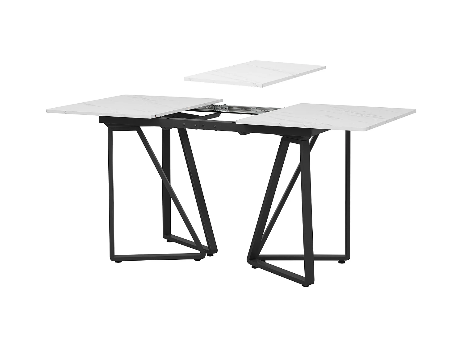 Table à manger moderne - Table à manger avec plateau réglable et repose-pieds - plateau en MDF - pour salle à manger et salon