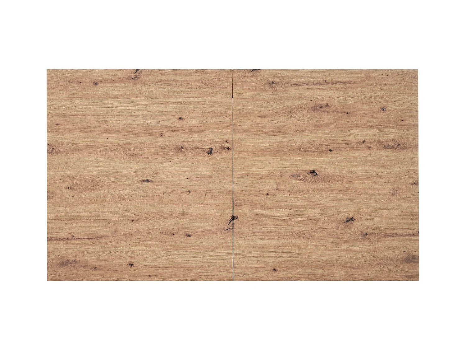 Table à manger rectangulaire - avec plateau rétractable en chêne - pieds en métal noir - pour salle à manger et salon