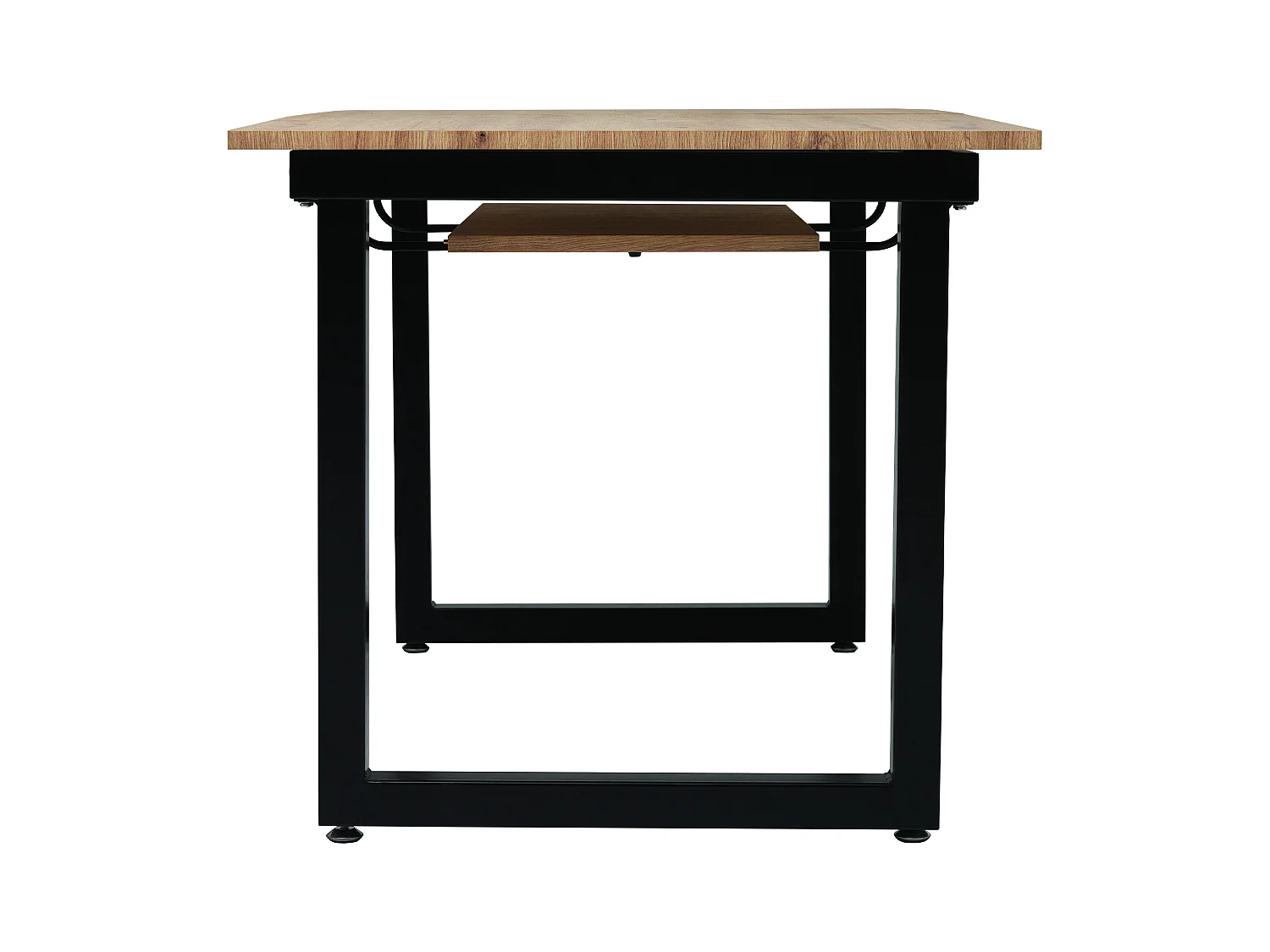 Table à manger rectangulaire - avec plateau rétractable en chêne - pieds en métal noir - pour salle à manger et salon