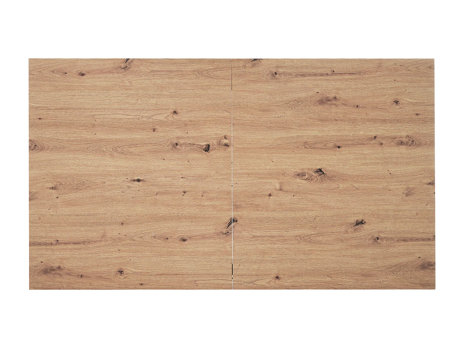 Tavolo da pranzo rettangolare - con piano in rovere retrattile - gambe in metallo nero - per sala da pranzo e soggiorno