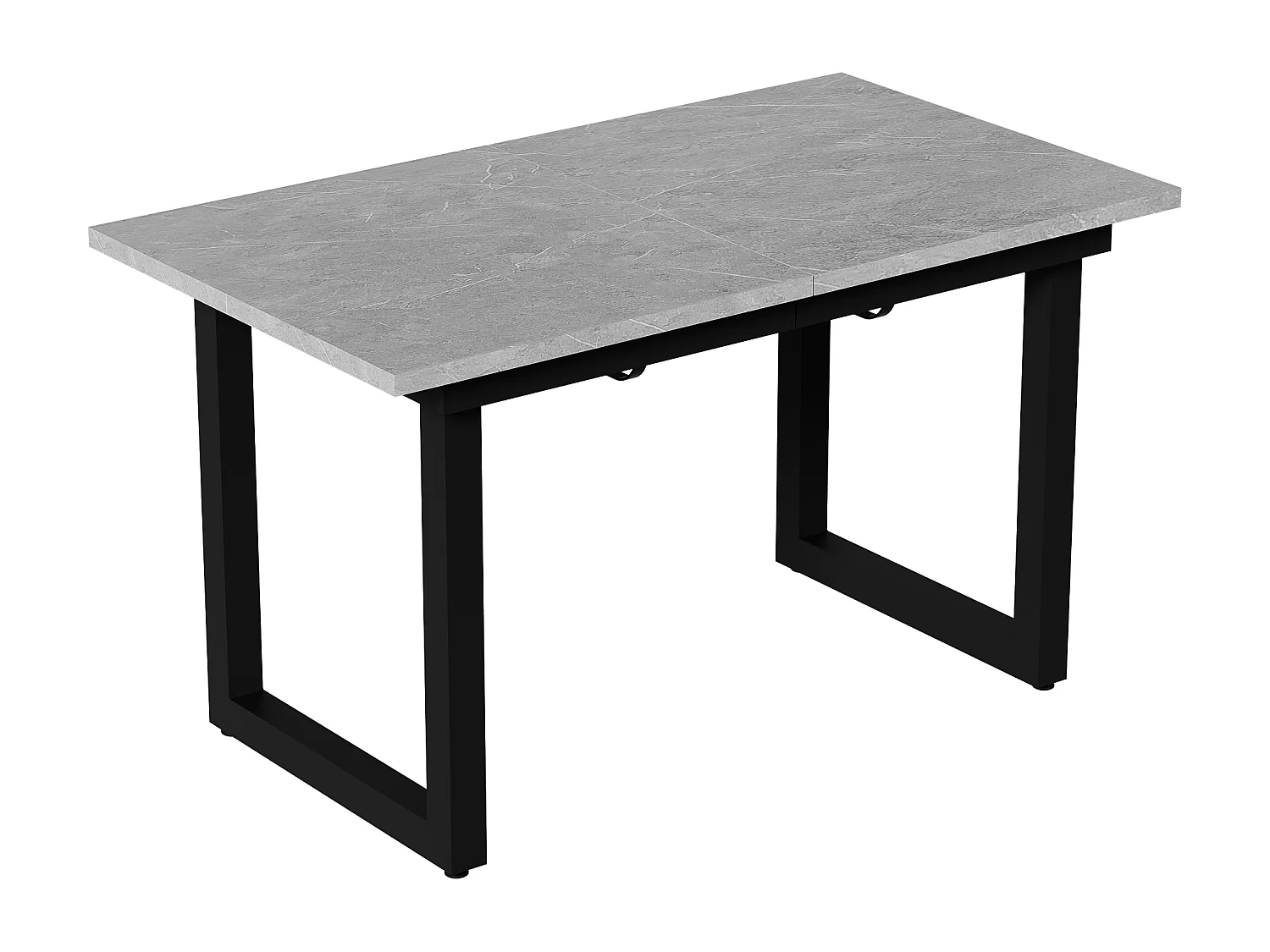 Table à manger rectangulaire - avec plateau rétractable - pieds en métal noir - pour salle à manger et salon