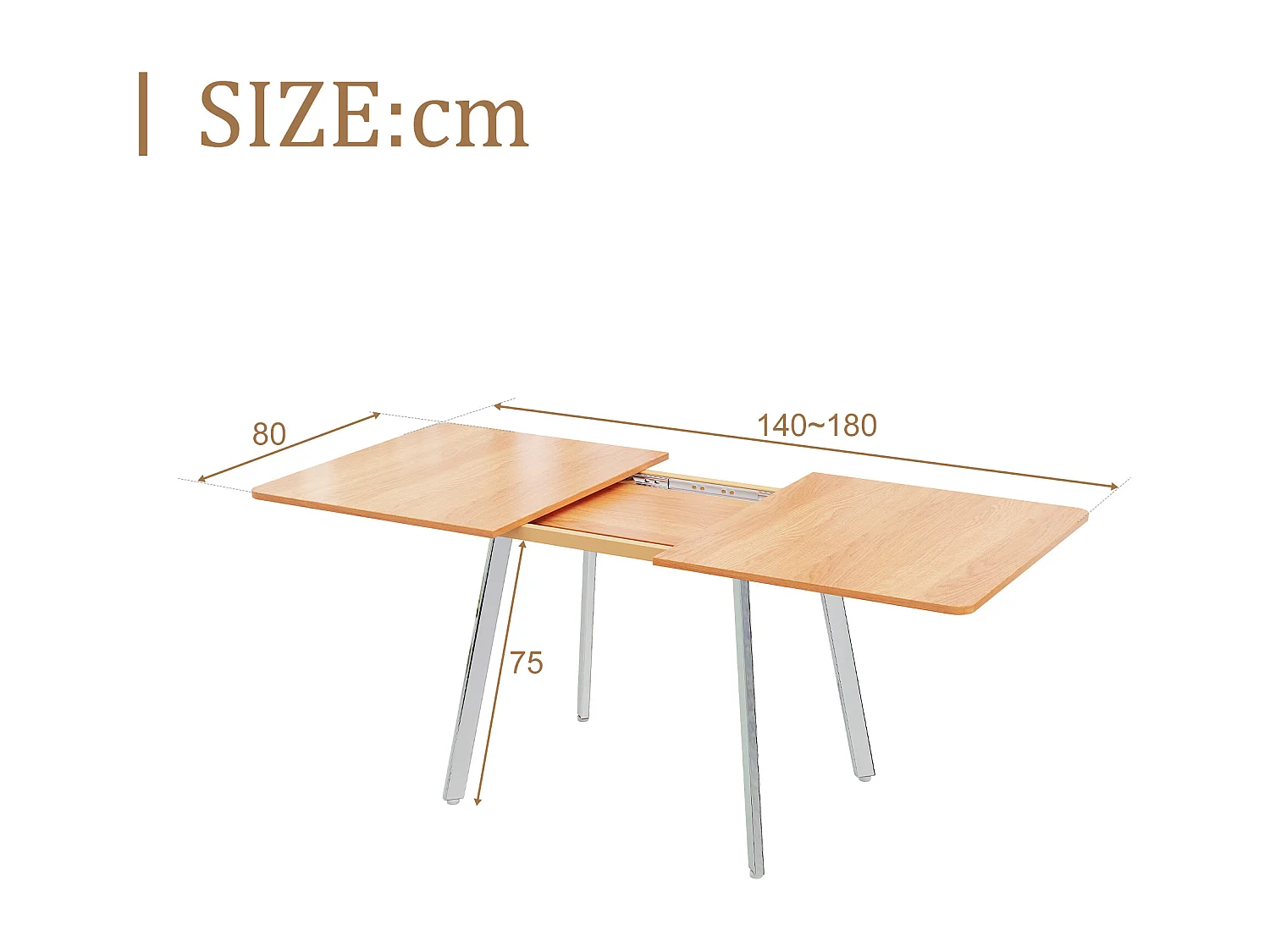 Table à manger rectangulaire 140-180 cm - Table à manger rétractable - pour salle à manger et salon