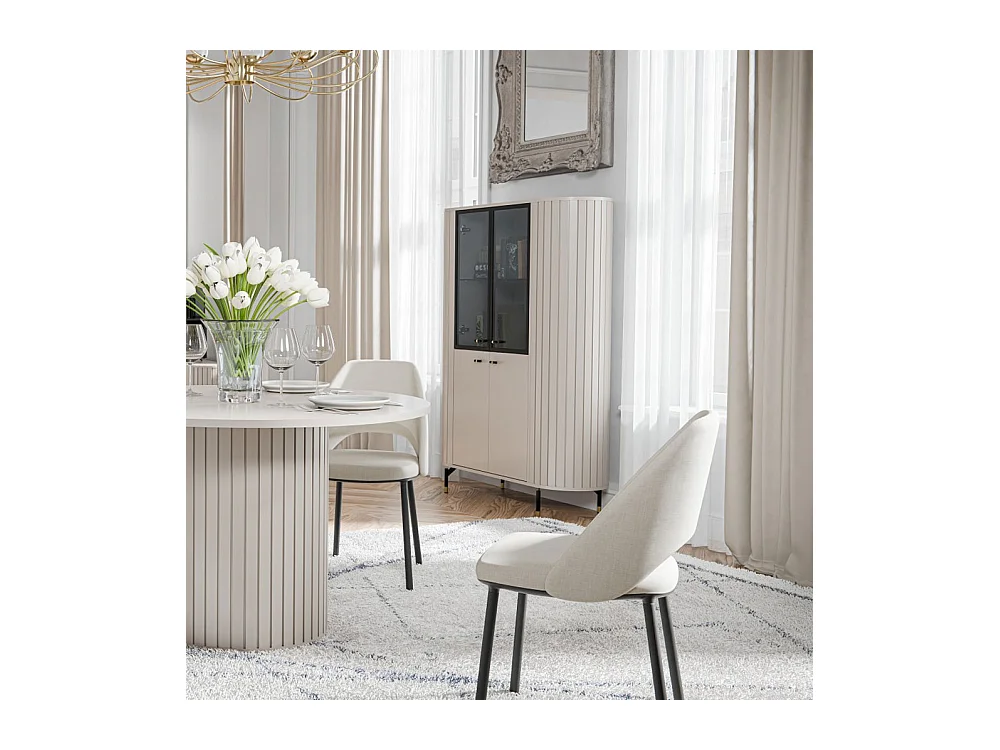 VITRINE Zama Kaschmir 112 / 40 / 155 cm ohne Beleuchtung