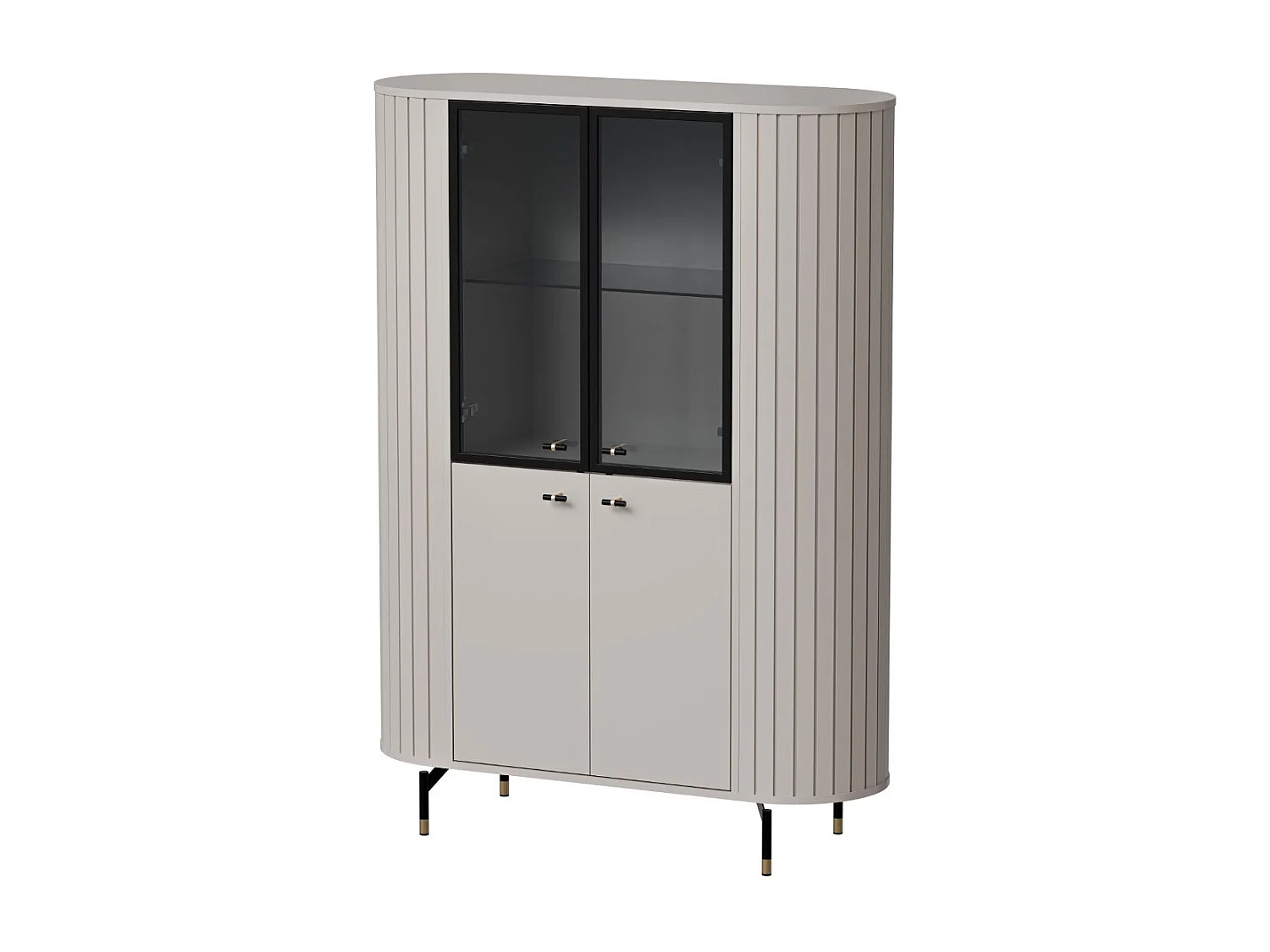 VITRINE Zama Kaschmir 112 / 40 / 155 cm ohne Beleuchtung