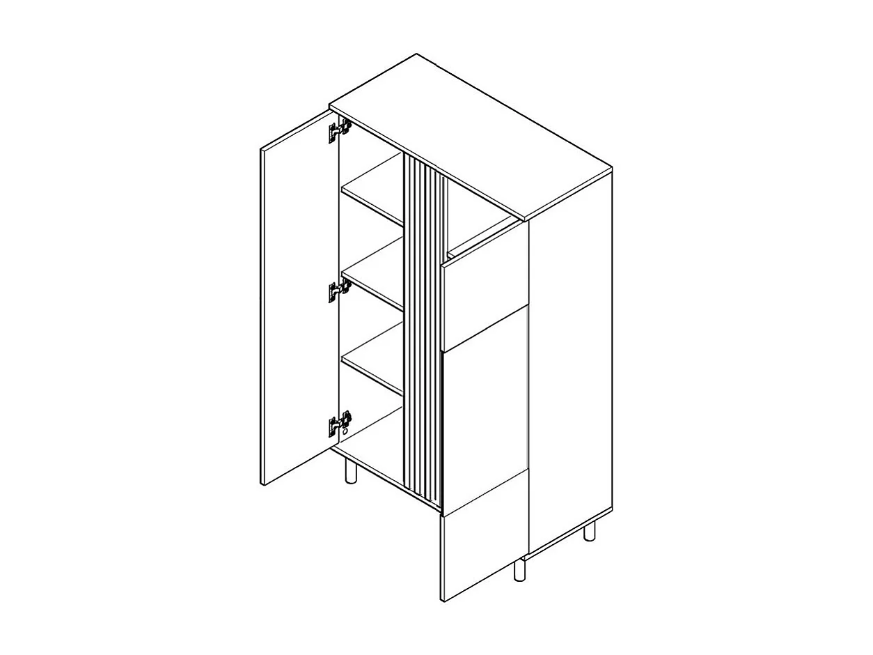 VITRINE Madis sand grange eiche / anthrazit 90,1cm / 40 cm / 148,8 cm