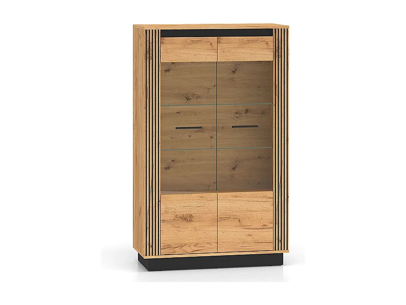 VITRINE Urso Gold Craft Eiche / Schwarz 92 / 40 / 141 cm