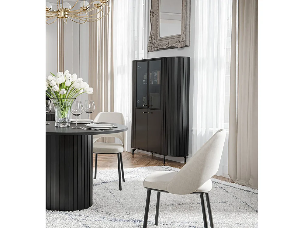 VITRINE Zama Schwarz 112 / 40 / 155 cm mit Beleuchtung