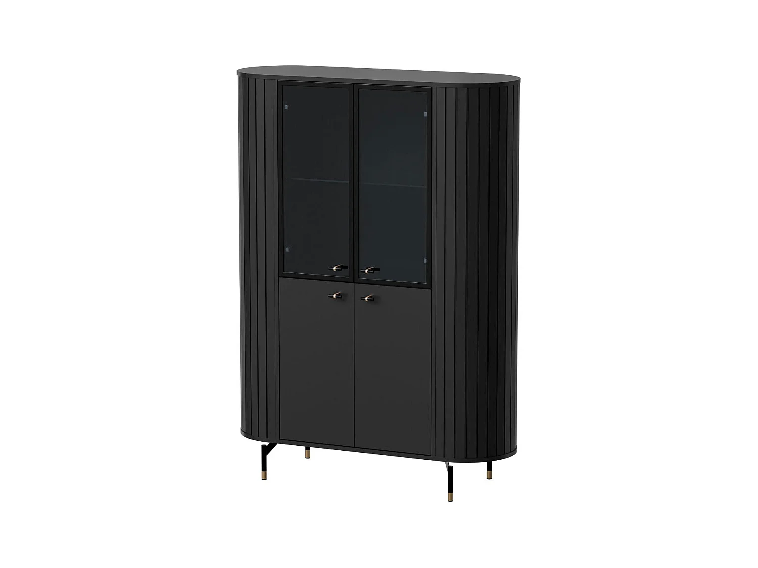 VITRINE Zama Schwarz 112 / 40 / 155 cm ohne Beleuchtung