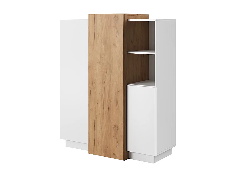 KOMMODE 3D weiß / gold craft oak 110cm / 45 cm / 133,5 cm