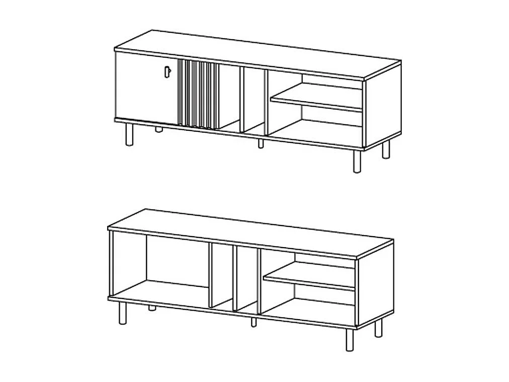 LOWBOARD Madis sand grange eiche / anthrazit 138,1 cm / 40 cm / 49,2 cm