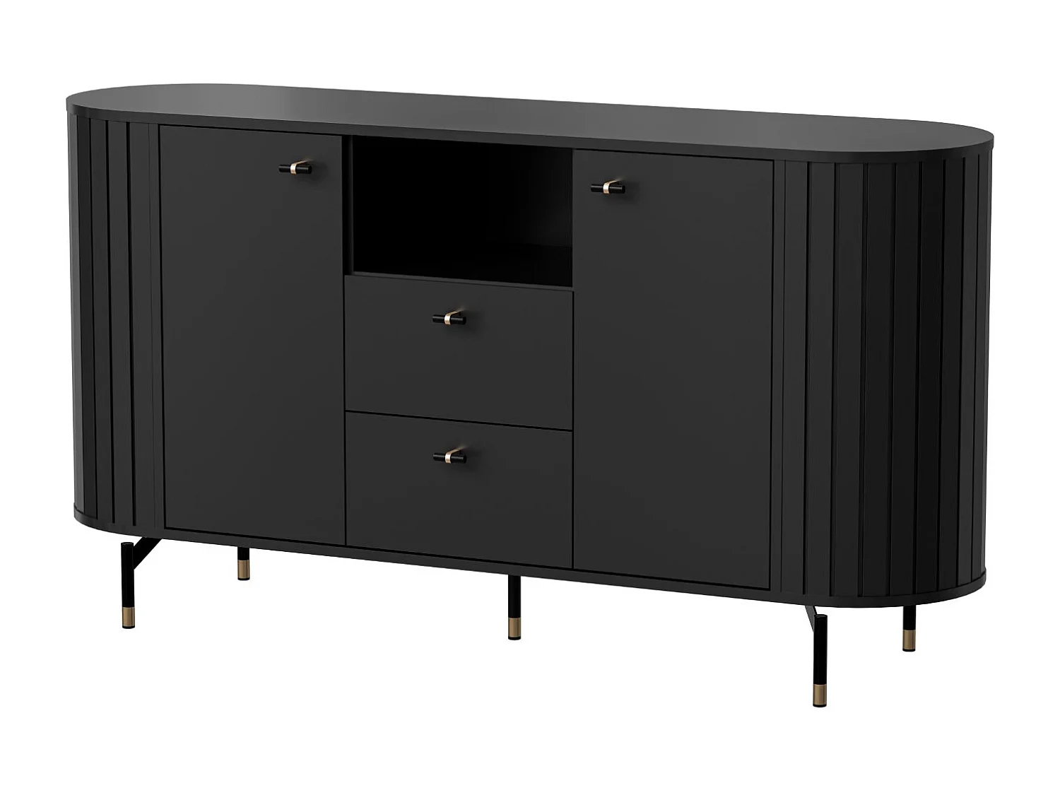 SIDEBOARD Zama Schwarz 150 / 40 / 81 cm