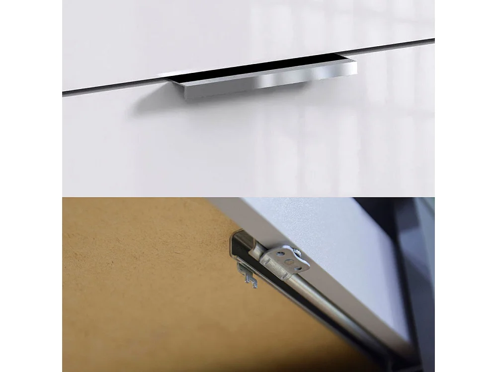 KOMBIKOMMODE Level weiß / weiß Hochglanz lackiert 81 / 41 / 84cm