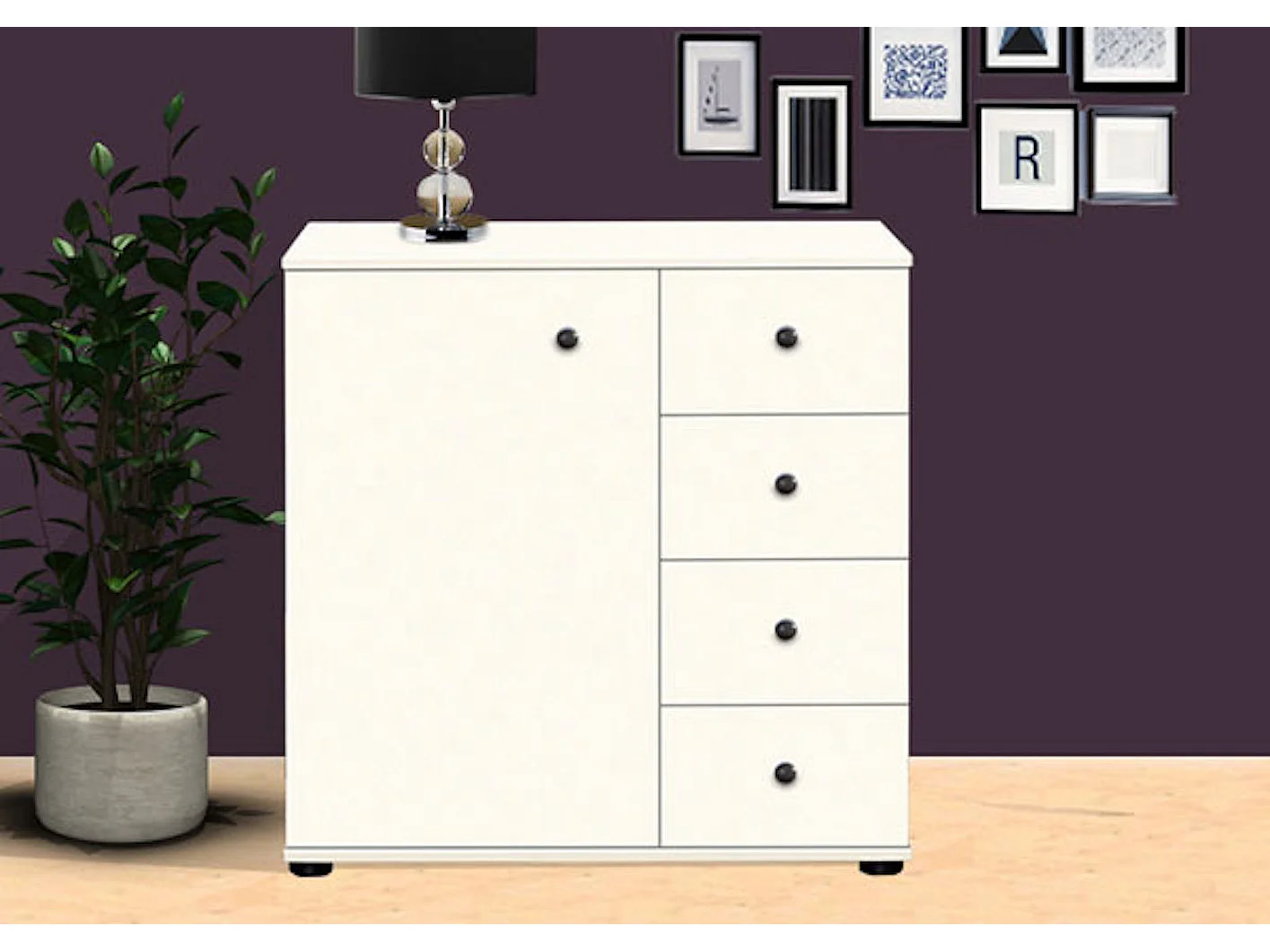 KOMBIKOMMODE Chalet weiß 81 / 41 / 83cm