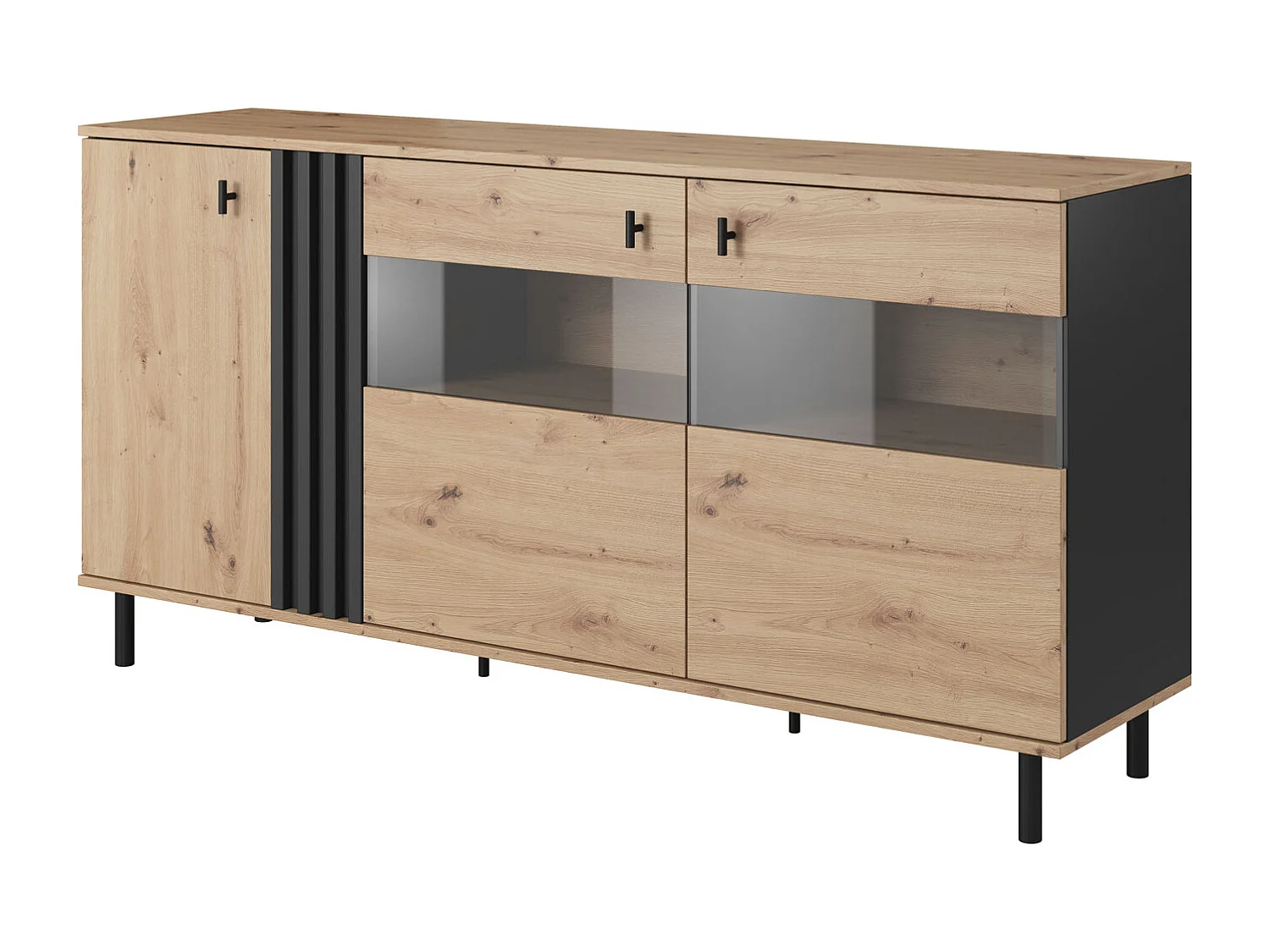 SIDEBOARD Madis sand grange eiche / anthrazit 165,1 cm / 40 cm / 82,2 cm