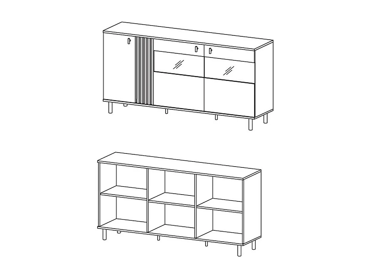 SIDEBOARD Madis sand grange eiche / anthrazit 165,1 cm / 40 cm / 82,2 cm