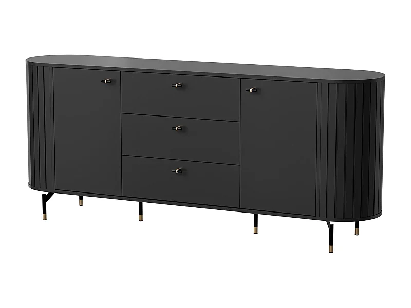SIDEBOARD Zama schwarz 190 / 40 / 81 cm